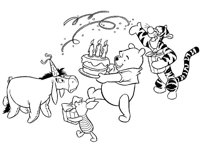 Happy Birthday Disney Coloring Pages
