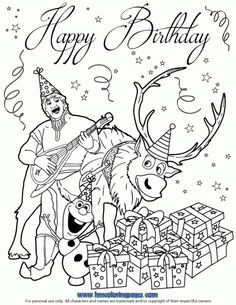 236x305 Frozen Happy Birthday With Love Coloring Page Disney Frozen
