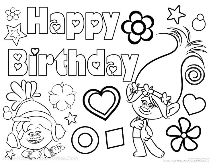 Happy Birthday Girl Coloring Pages at GetDrawings | Free download