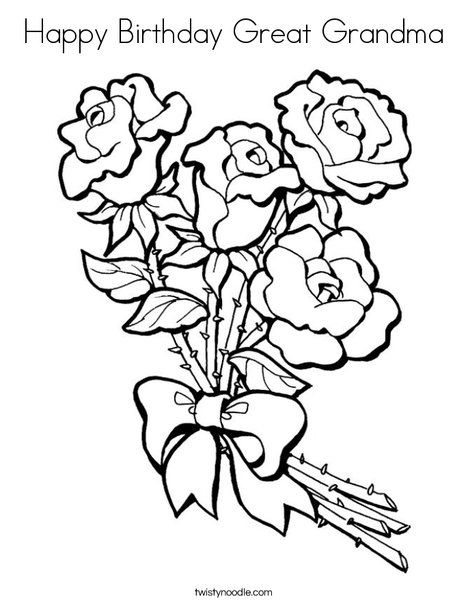 468x605 Happy Birthday Great Grandma Coloring Page