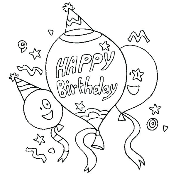 600x600 Happy Birthday Coloring Pages For Grandma Birthday Coloring Pages