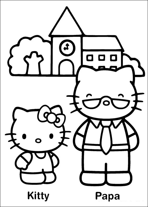 567x794 Coloring Pages Of Kitty And Papa Coloring Pages