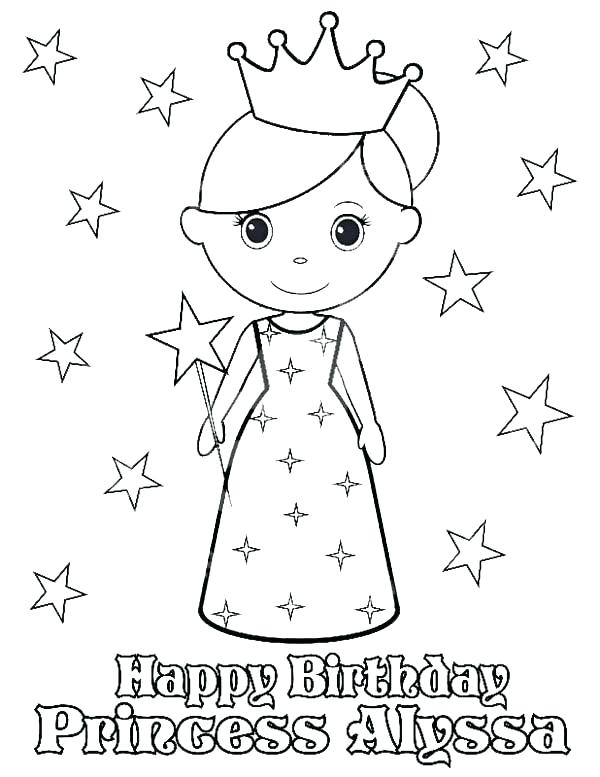 600x777 Birthday Color Pages Happy Birthday Princess In Princesses