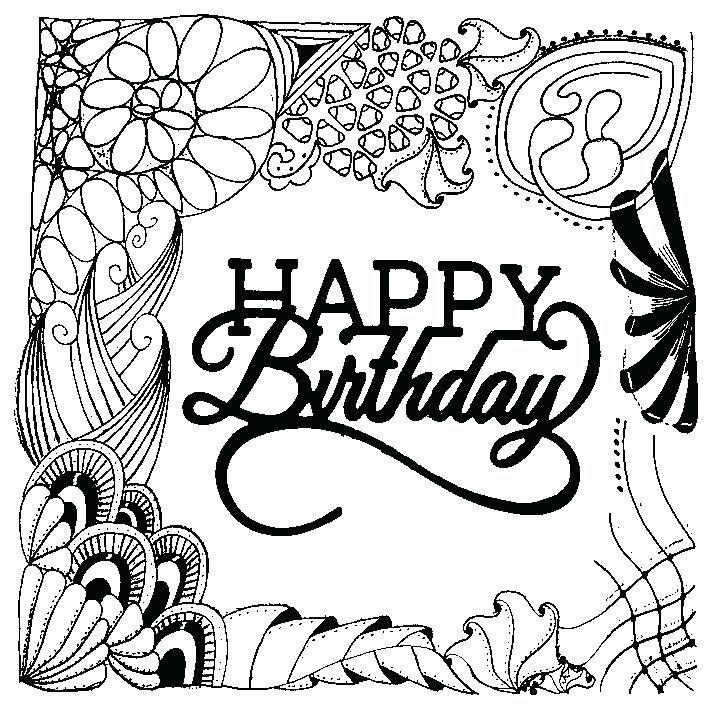 711x711 Adult Coloring Pages Happy Birthday Birthday Printables For Adults