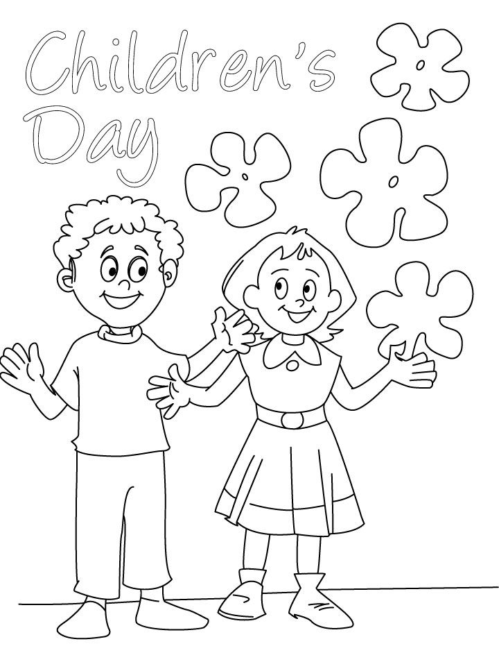 720x954 Children's Day Wishes Coloring Page Card Sufiya