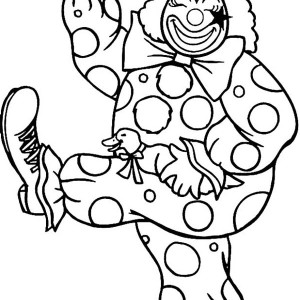 300x300 Happy Clown Walking With Little Umbrella Coloring Page Color Luna