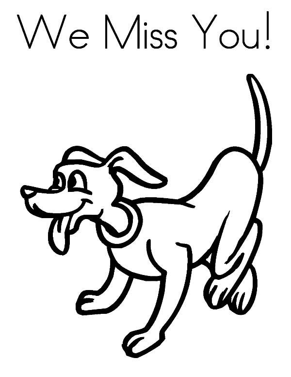 600x776 Happy Dog Shaking Its Tail I Miss You Coloring Pages Batch Coloring