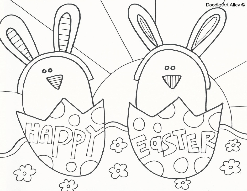 1035x800 Easter Coloring Pages Doodle Art Alley Happy Easter Coloring Pages