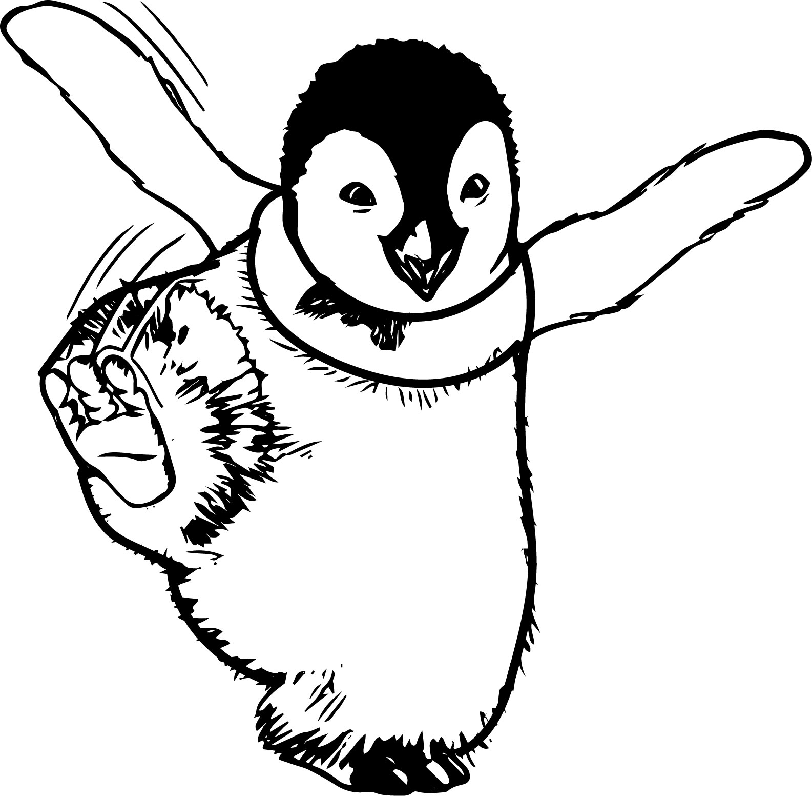 1585x1552 Happy Feet Coloring Pages Newyork Rp Feet Coloring Pages New Year