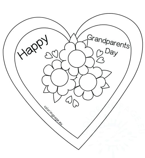 508x553 Grandparents Day Coloring Page Flower Heart Card Coloring Page