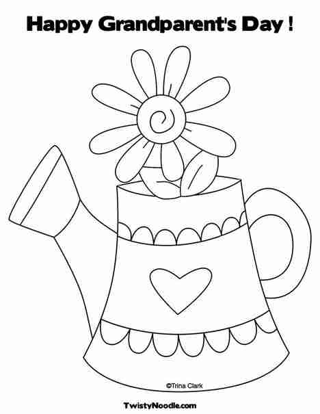 468x605 Happy Grandparents Day Coloring Page Free Printable Pages Fancy