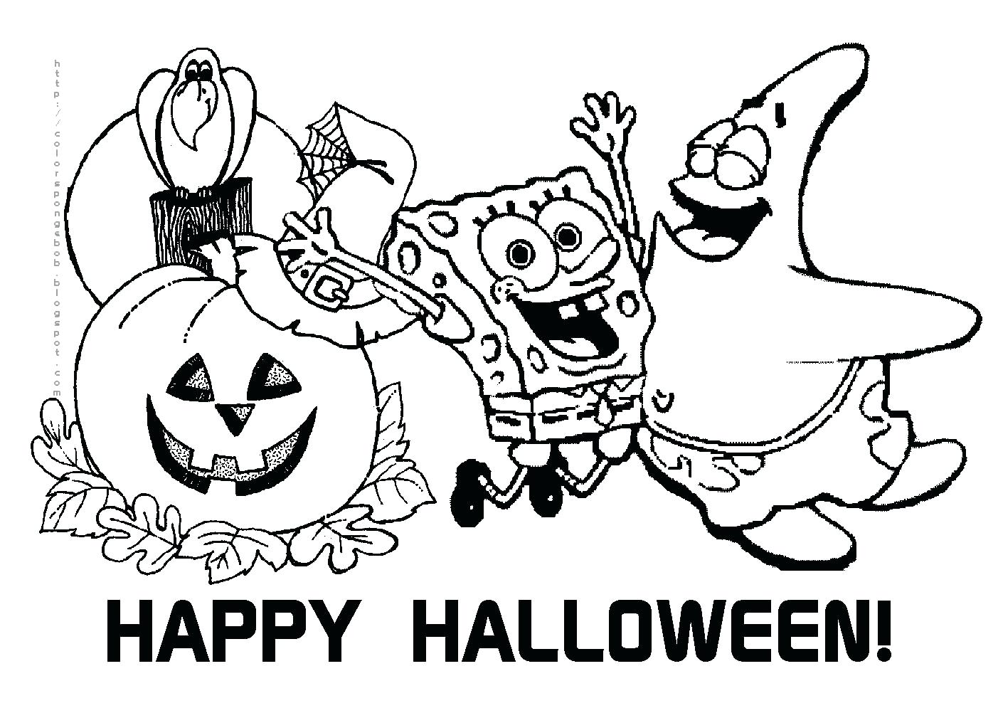 1403x1002 Happy Halloween Coloring Pages Printable Image To Print Archives