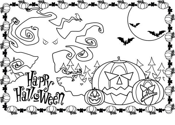 600x429 Happy Halloween Coloring Pictures Fun For Christmas
