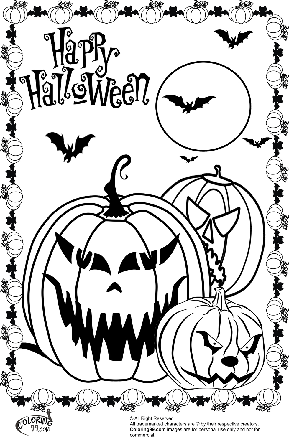 980x1500 Happy Halloween Coloring Pages