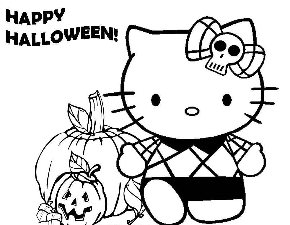 982x762 Hello Kitty Happy Halloween Coloring Pages