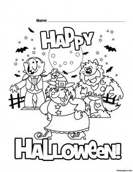 262x338 Printable Happy Halloween Coloring Pages