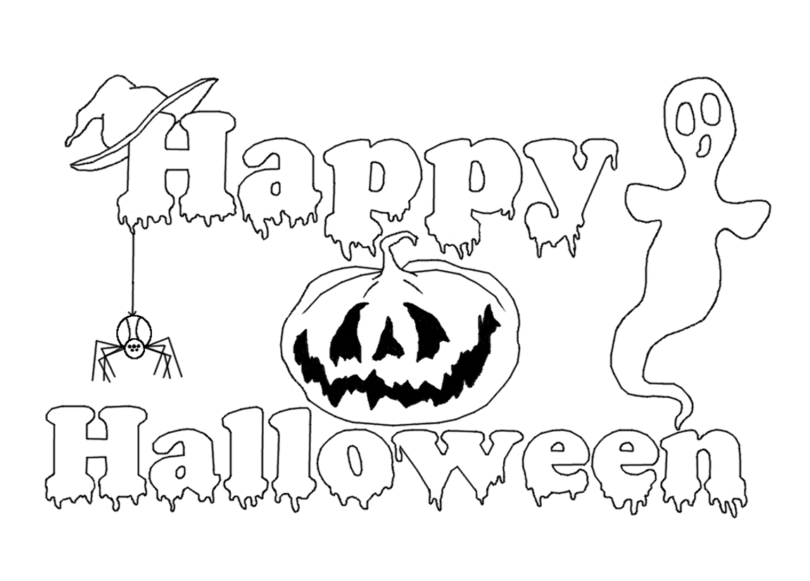 1151x826 Happy Halloween Coloring Pages