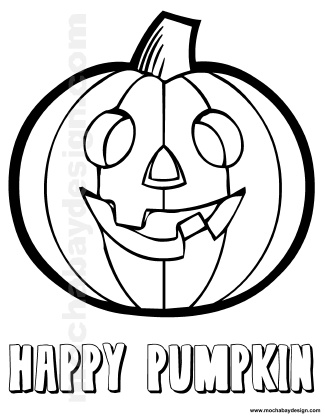 325x420 Smiling Pumpkin Printable Halloween Kids Coloring Page