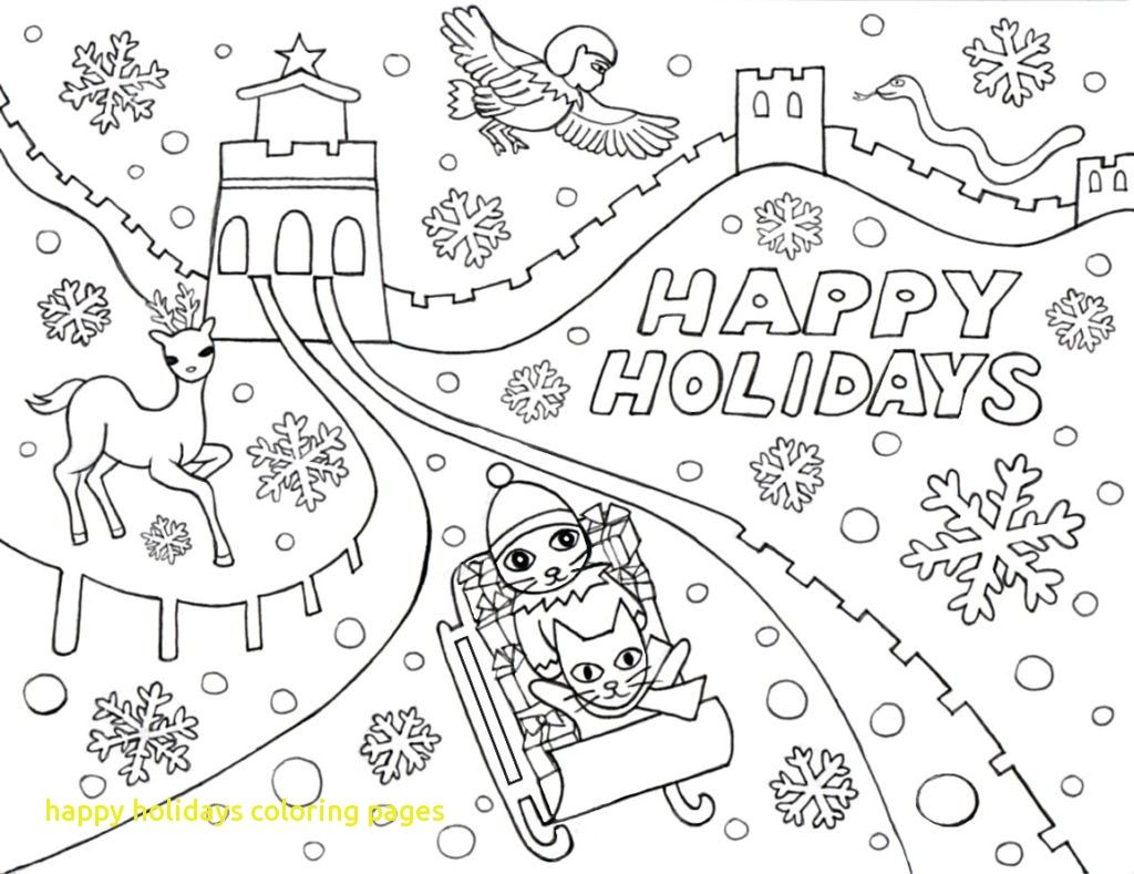 1024x789 Happy Holidays Coloring Pages With Free Happy Holiday Coloring