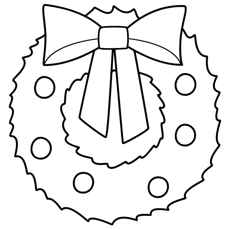 800x800 Christmas Wreath Coloring Pages Happy Holidays!