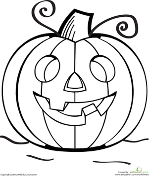 301x357 Color The Grinning Jack O' Lantern Worksheet