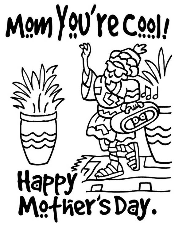 570x734 Happy Mothers Day Coloring Pages For Kids