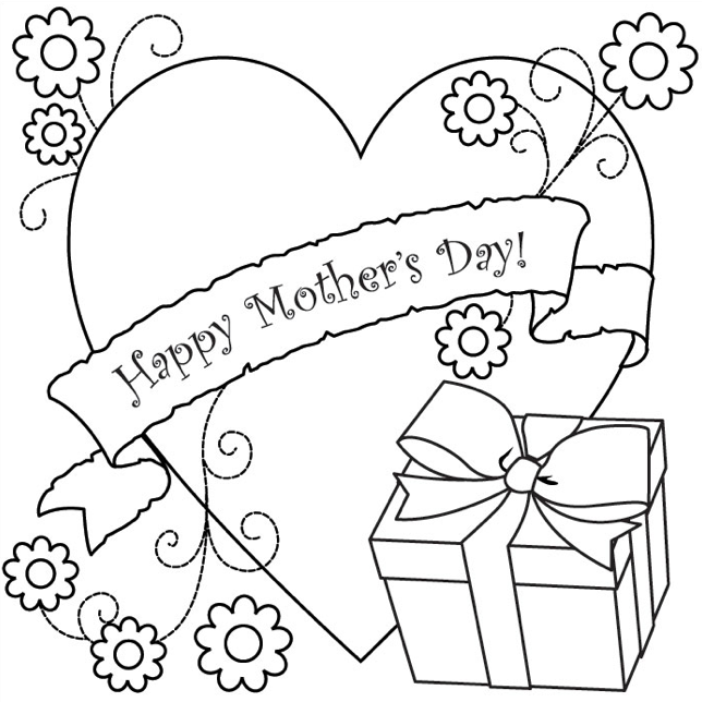 644x644 Mother's Day Coloring Page Gift Coloring Book