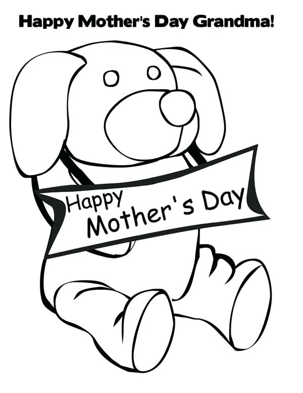 600x776 Mothers Day Coloring Pages For Grandma Little Puppy Happy Mothers