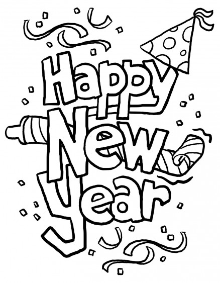 438x563 Happy New Year Coloring Pages Free Printable Happy New Year