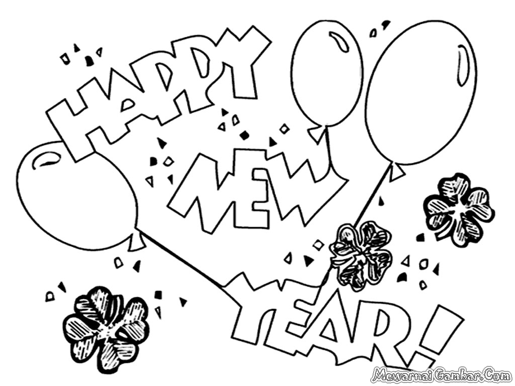 1024x768 Happy New Year Greetings, Printable Coloring Pages And Worksheets