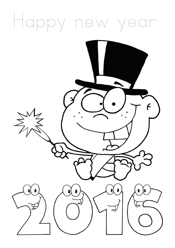 595x842 Happy New Year Coloring Pages