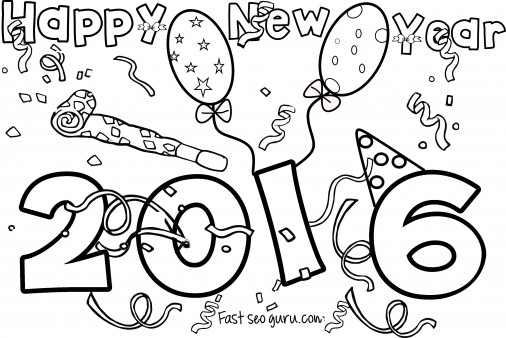 506x338 Happy New Year Coloring Pages For Kids
