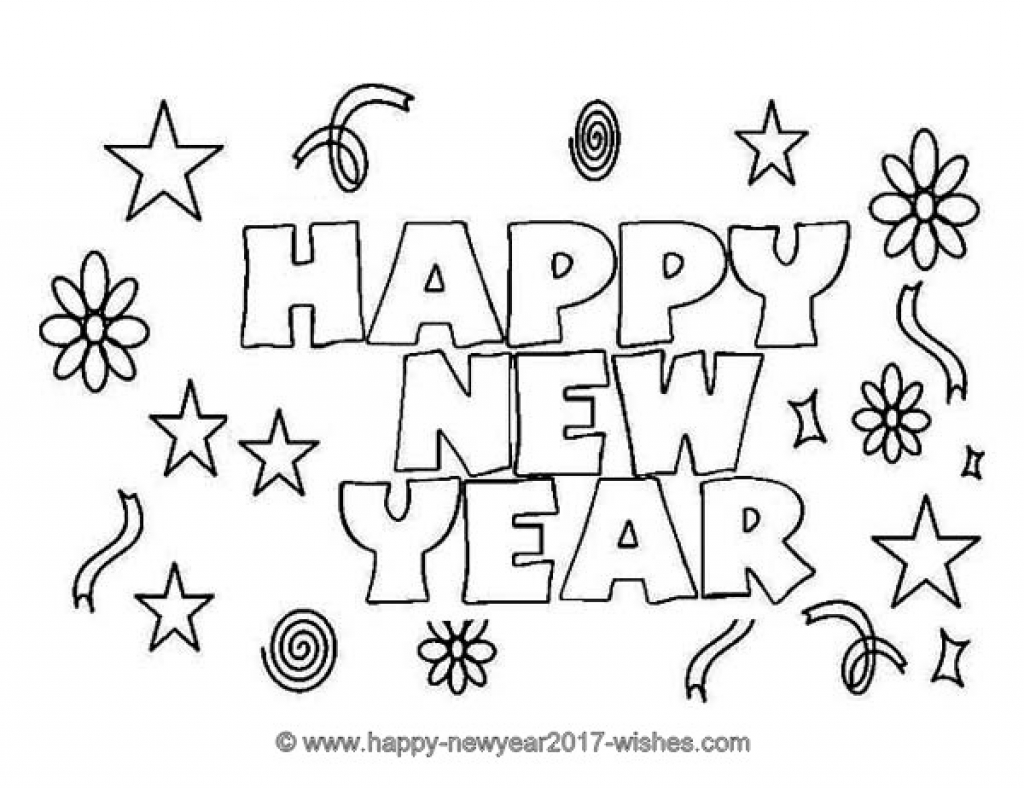 1024x788 Happy New Year Coloring Pages Printable Merry Christmas Happy
