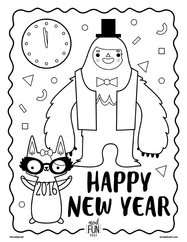 612x792 New Year's Eve Free Printable Coloring Page Honest To Nod