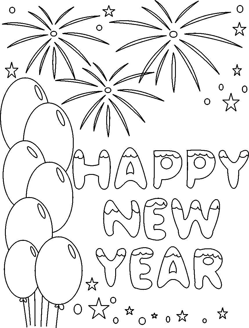 858x1133 Free Happy New Year Coloring Pages Printa