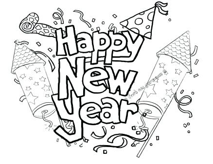 438x338 Happy New Year Coloring Page Printable Happy New Year Fireworks