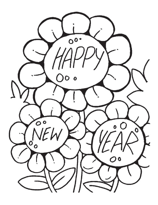 612x792 Happy New Year Coloring Pages