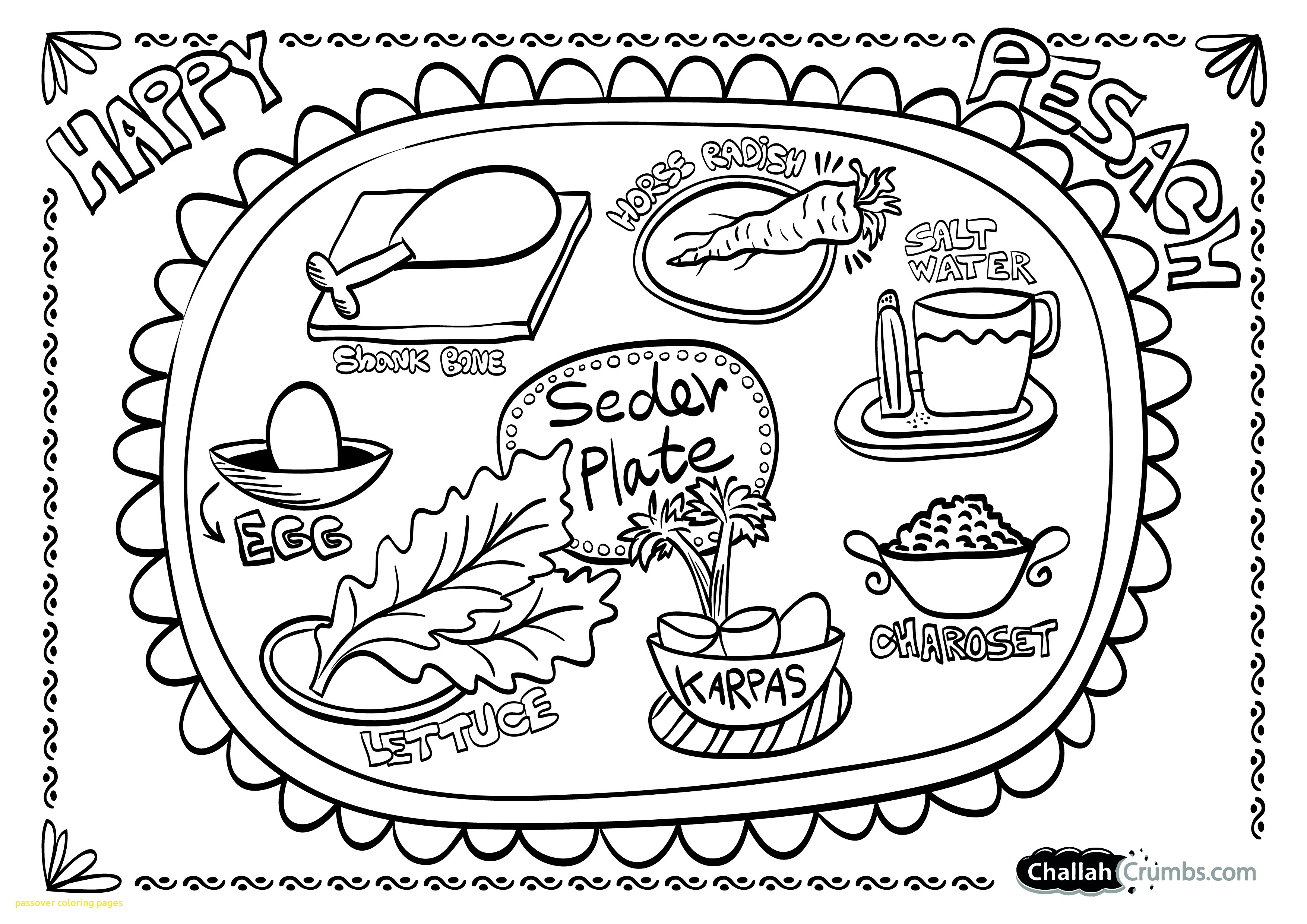 3508x2480 Passover Coloring Pages With Printable Intended For Plan