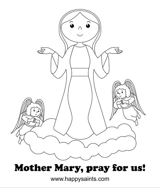 545x640 Happy Saints Mother Mary Coloring Page Grade Catholic
