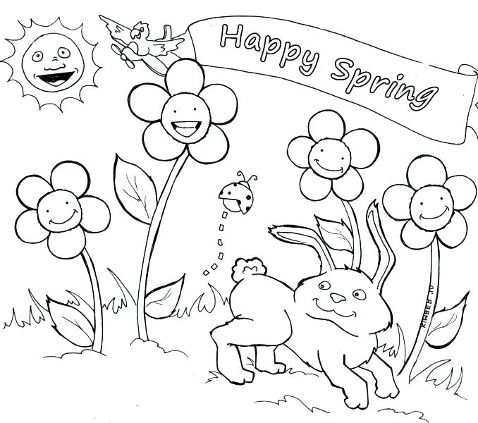 678x600 Happy Spring Coloring Pages Spring Color Pages Full Size