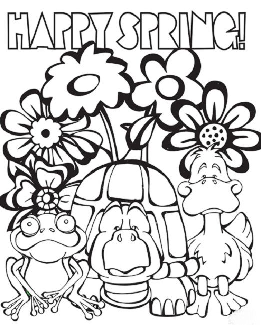 523x650 Free Happy Spring Coloring Pages Animal Happy Spring