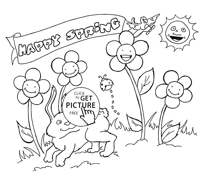 736x614 Happy Spring Coloring Pages