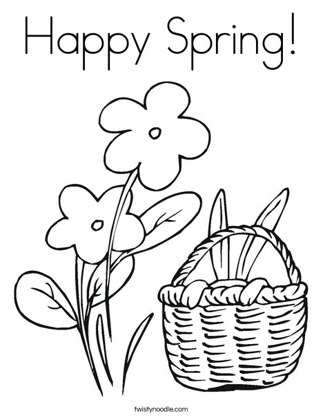 468x605 Happy Spring Coloring Page