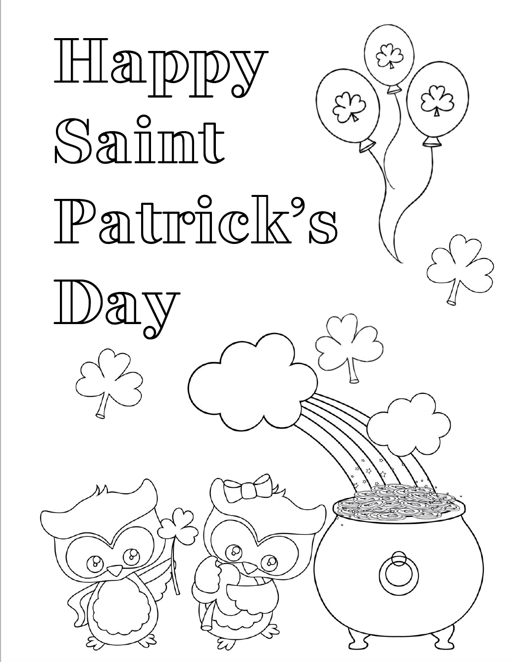 1034x1338 Free Printable St Patrick's Day Coloring Pages Designs!