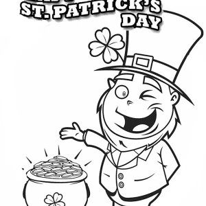 300x300 A Pot Of Gold On St Patricks Day Coloring Page Color Luna