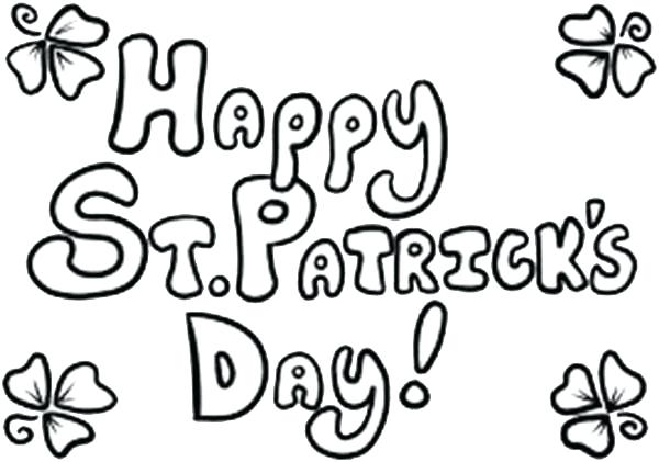 600x421 St Pattys Day Coloring Pages A Leprechauns Hat With The Phrase