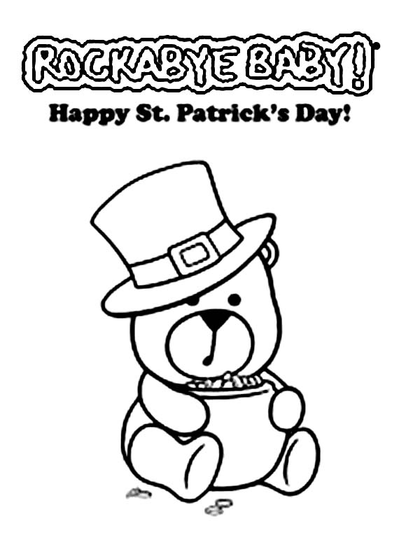 600x777 Cute Teddy Bear Say Happy St Patricks Day Coloring Page