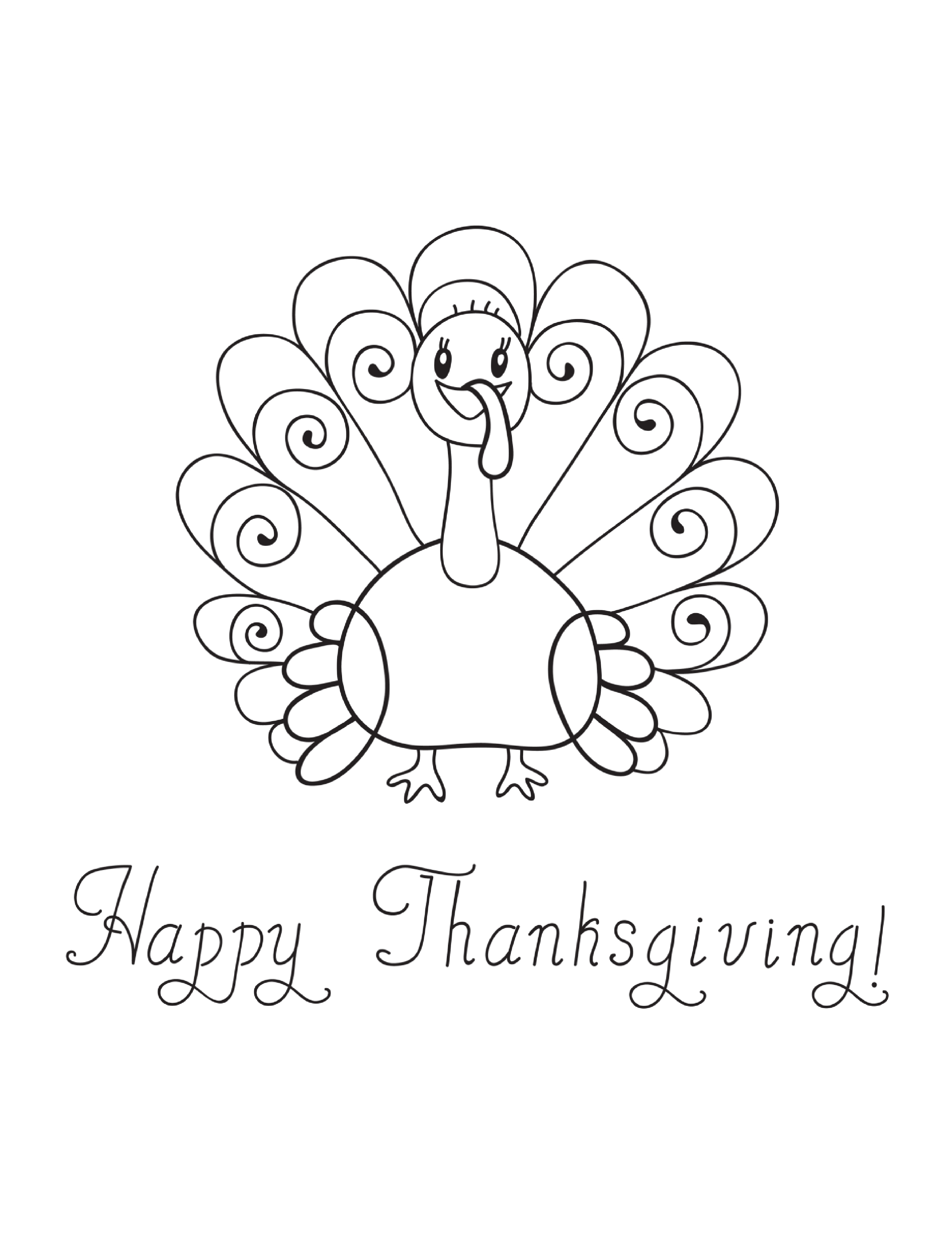 2550x3300 Happy Thanksgiving Coloring Pages