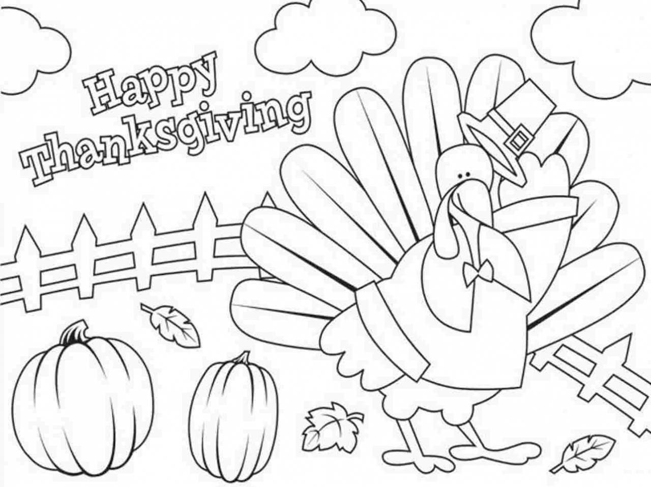 1280x957 Happy Thanksgiving Turkey Coloring Pages Acpra