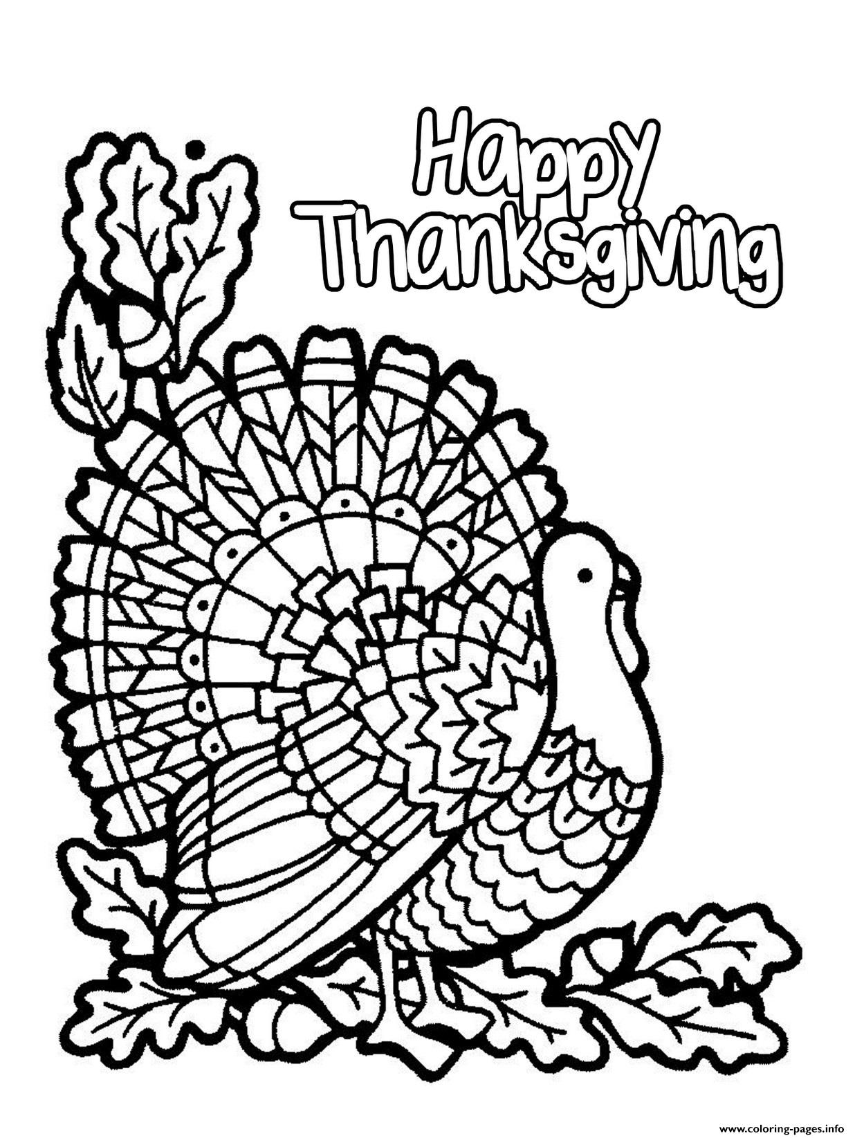 1236x1645 Happy Thanksgiving Turkey Coloring Pages Printable